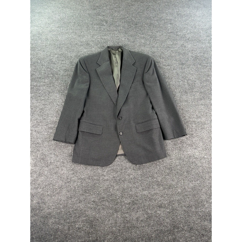 Vintage Polo University Club Suit Jacket 42 R Gray Wool Tweed Ralph Lauren USA
